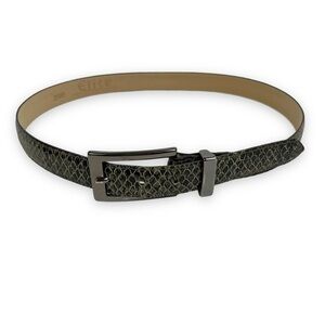 ELITE Fresno Belt Womens Medium Green Black Snake Embossed Vintage
